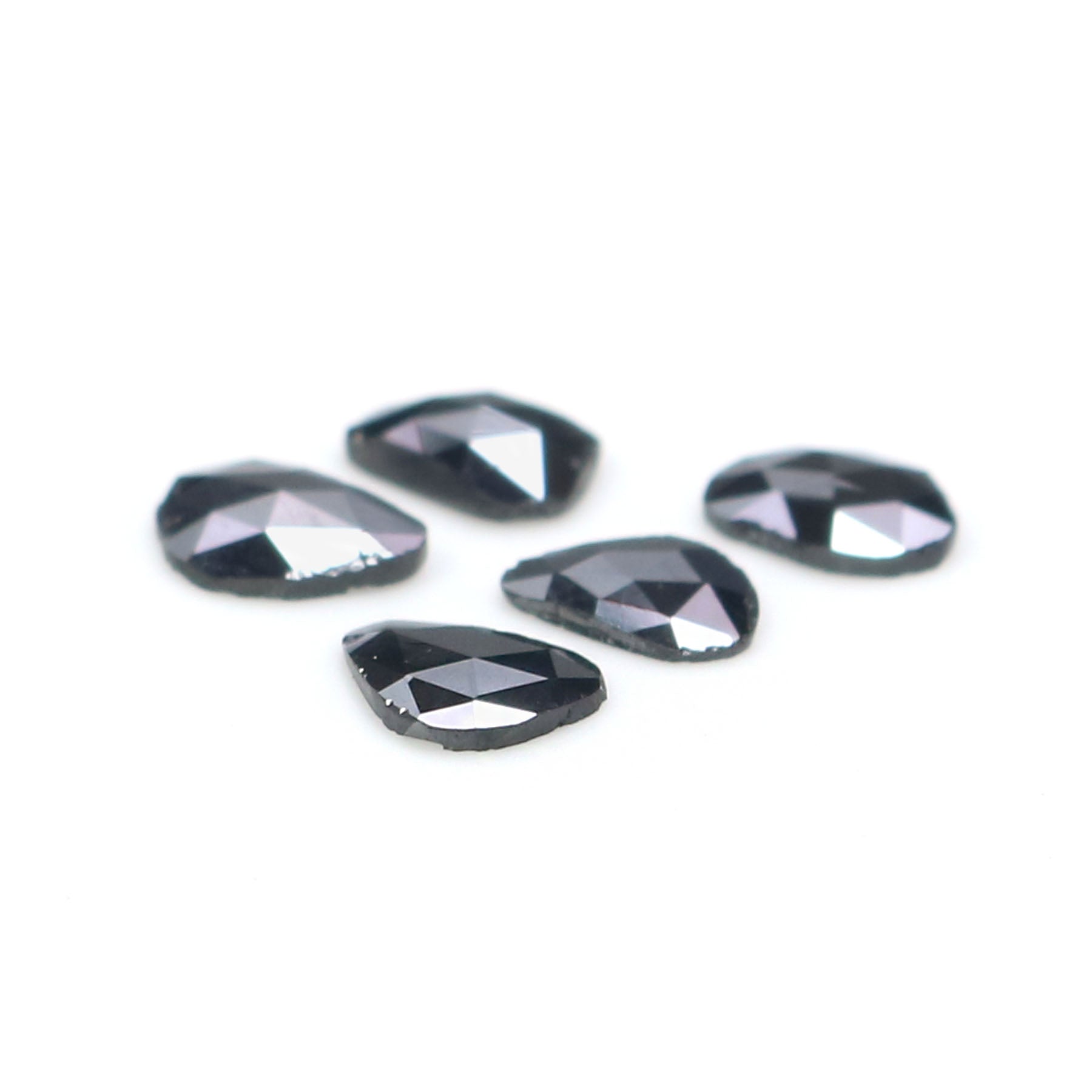 1.38 CT Natural Loose Slice Shape Diamond Black Color Slice Cut Diamond 6.40 MM Natural Loose Black Color Slice Rose Cut Diamond KQ2619