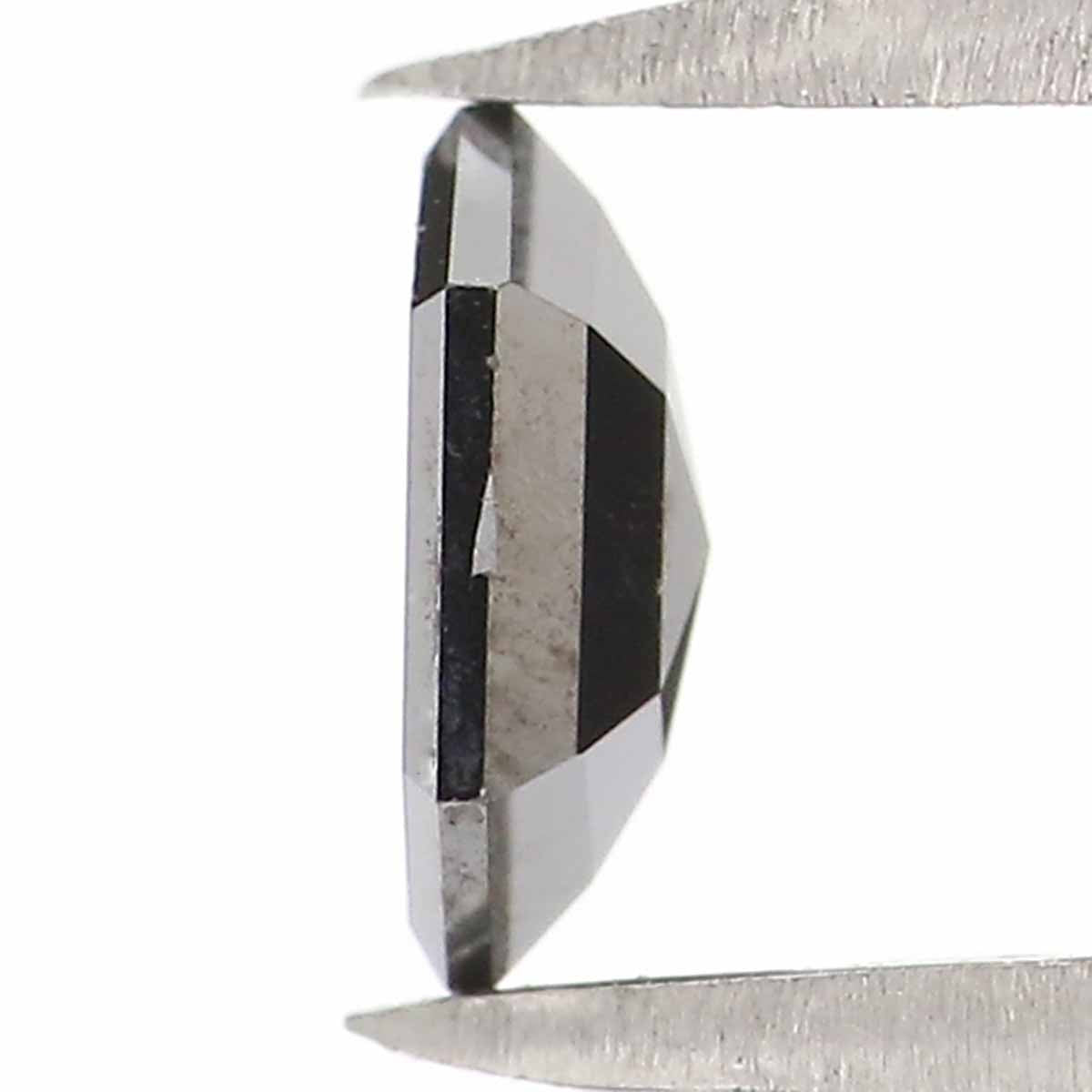 0.42 CT Natural Loose Hexagon Shape Diamond Black Color Hexagon Diamond 5.90 MM Natural Loose Black Color Hexagon Rose Cut Diamond KQ2647