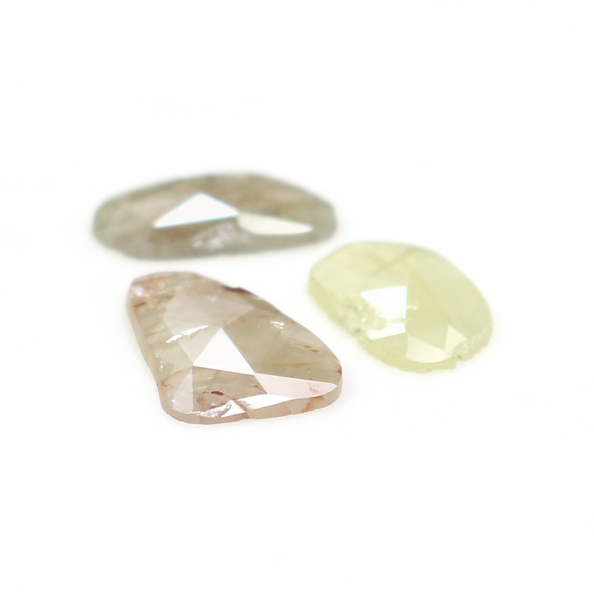1.87 CT Natural Loose Slice Shape Diamond Brown Color Slice Cut Diamond 9.70 MM Natural Loose Grey Color Slice Irregular Cut Diamond LQ2636