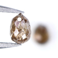 Natural Loose briolette Brown Color Diamond 0.78 CT 4.20 MM Drop Shape Rose Cut Diamond L9890