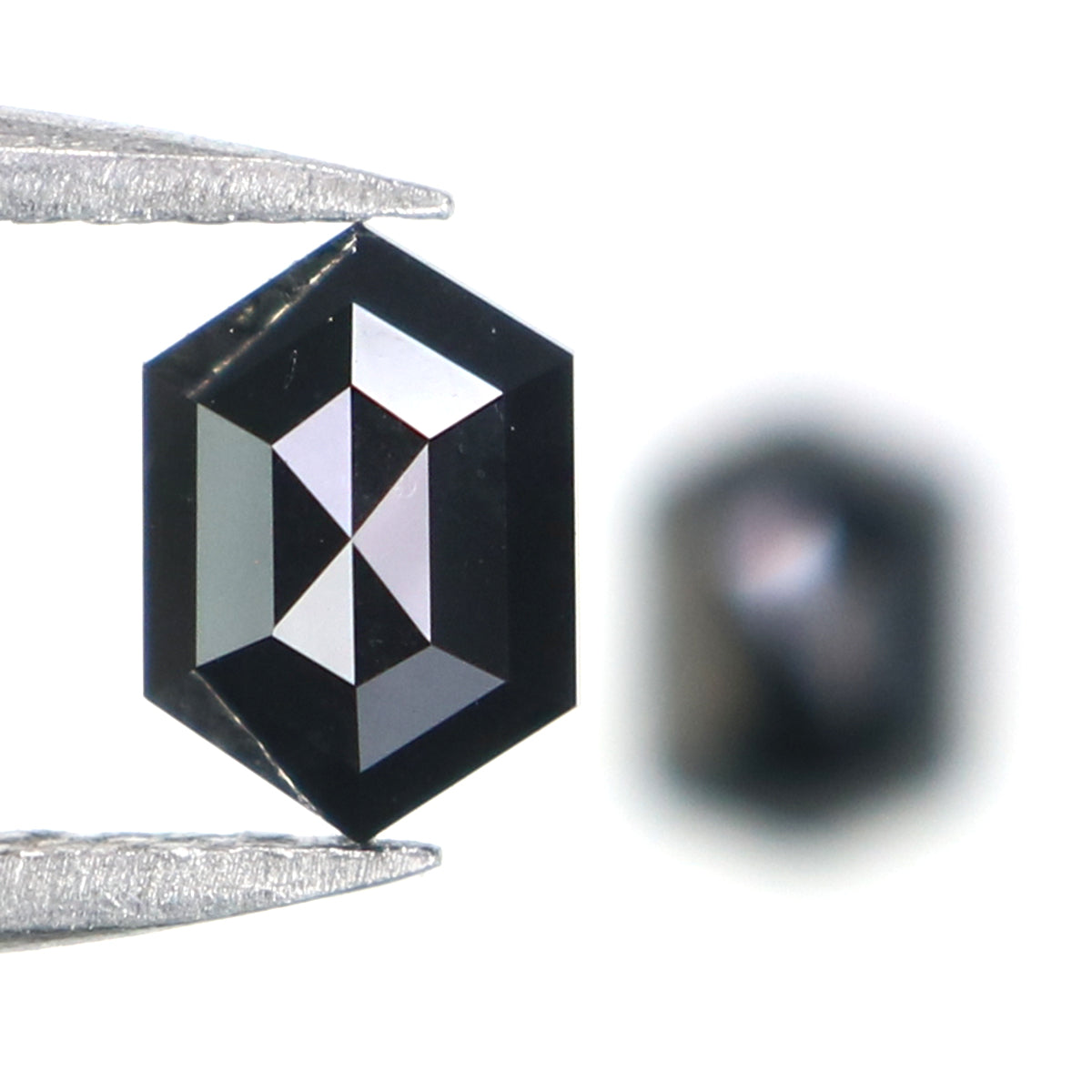 0.74 CT Natural Loose Hexagon Cut Pair Diamond Black Color Hexagon Cut Diamond 5.65 MM Natural Black Color Hexagon Rose Cut Diamond LQ2746