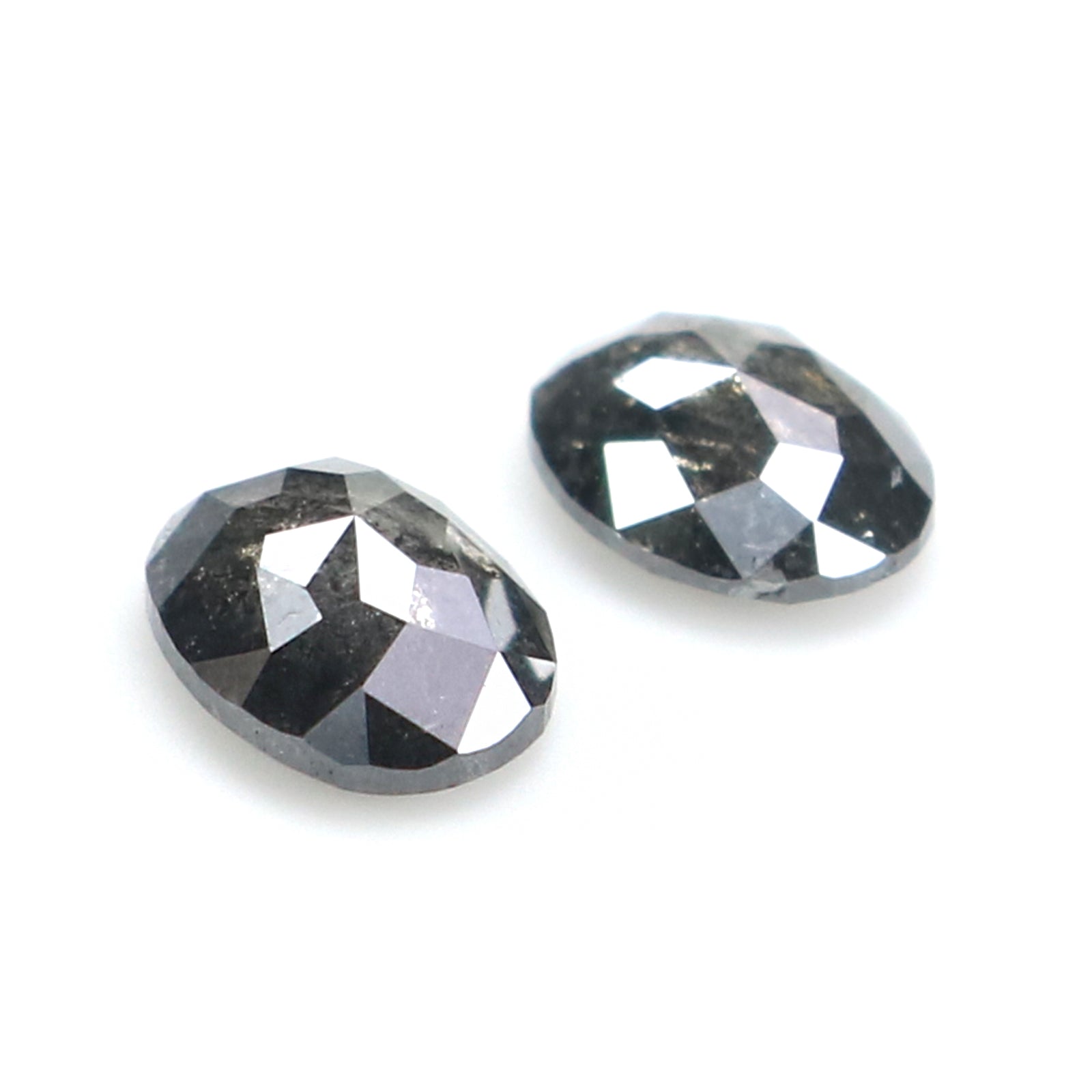 0.60 CT Natural Loose Oval Pair Diamond Black Grey Color Oval Cut Diamond 4.75 MM Salt And Pepper Oval Diamond Oval Cut Pair Diamond LQ2558