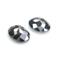 Natural Loose Oval Salt And Pepper Diamond Black Grey Color 0.60 CT 4.76 MM Oval Shape Rose Cut Diamond L2558