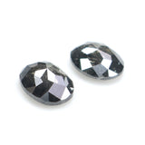 Natural Loose Oval Salt And Pepper Diamond Black Grey Color 0.60 CT 4.76 MM Oval Shape Rose Cut Diamond L2558