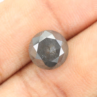 3.34 Ct Natural Loose Diamond, Grey Diamond, Round Diamond, Round Brilliant Cut Diamond, Sparkling Diamond, Rustic Diamond KDL386