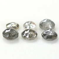 Natural Loose Rose Cut Salt And Pepper Diamond Black Grey Color 0.62 CT 2.30 MM Round Rose Cut Shape Diamond L6989