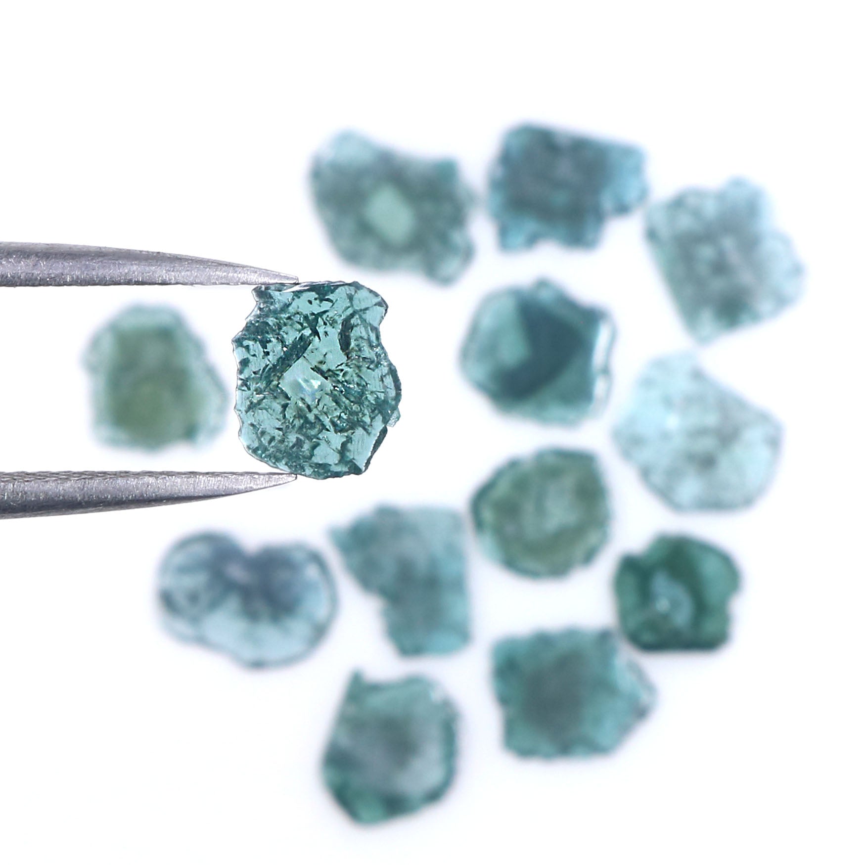 2.75 CT Natural Loose Slice Shape Diamond Blue Color Slice Cut Diamond 5.00 MM Natural Loose Blue Diamond Slice Irregular Cut Diamond LQ9178