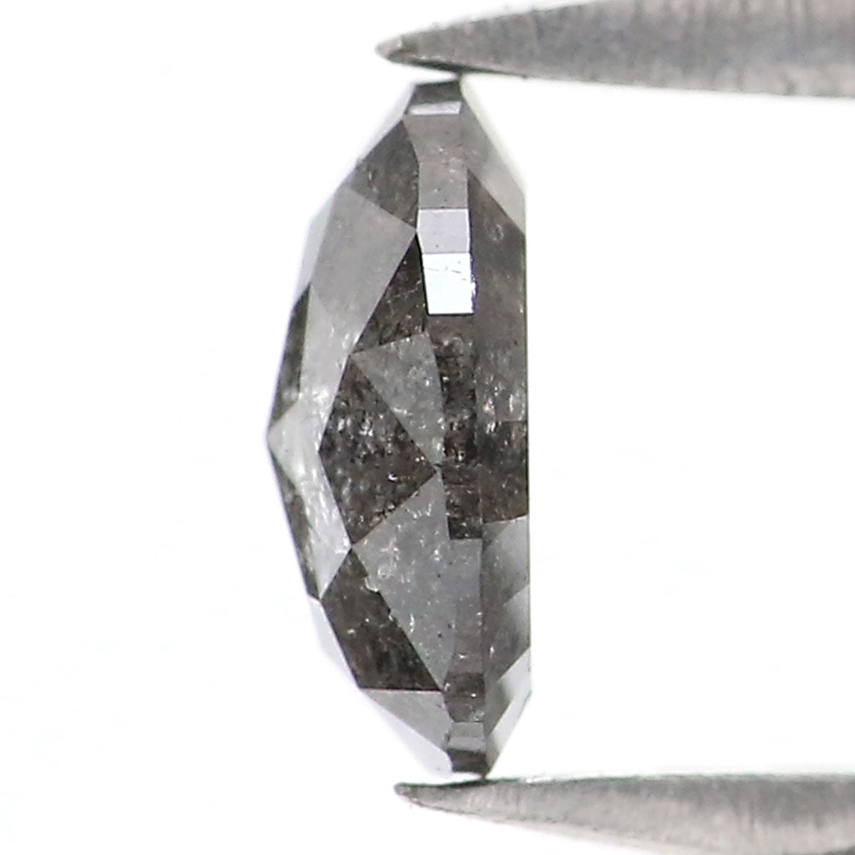 0.37 CT Natural Loose Oval Shape Diamond Salt And Pepper Oval Cut Diamond 5.35 MM Natural Black Grey Color Oval Rose Cut Diamond KQ2584