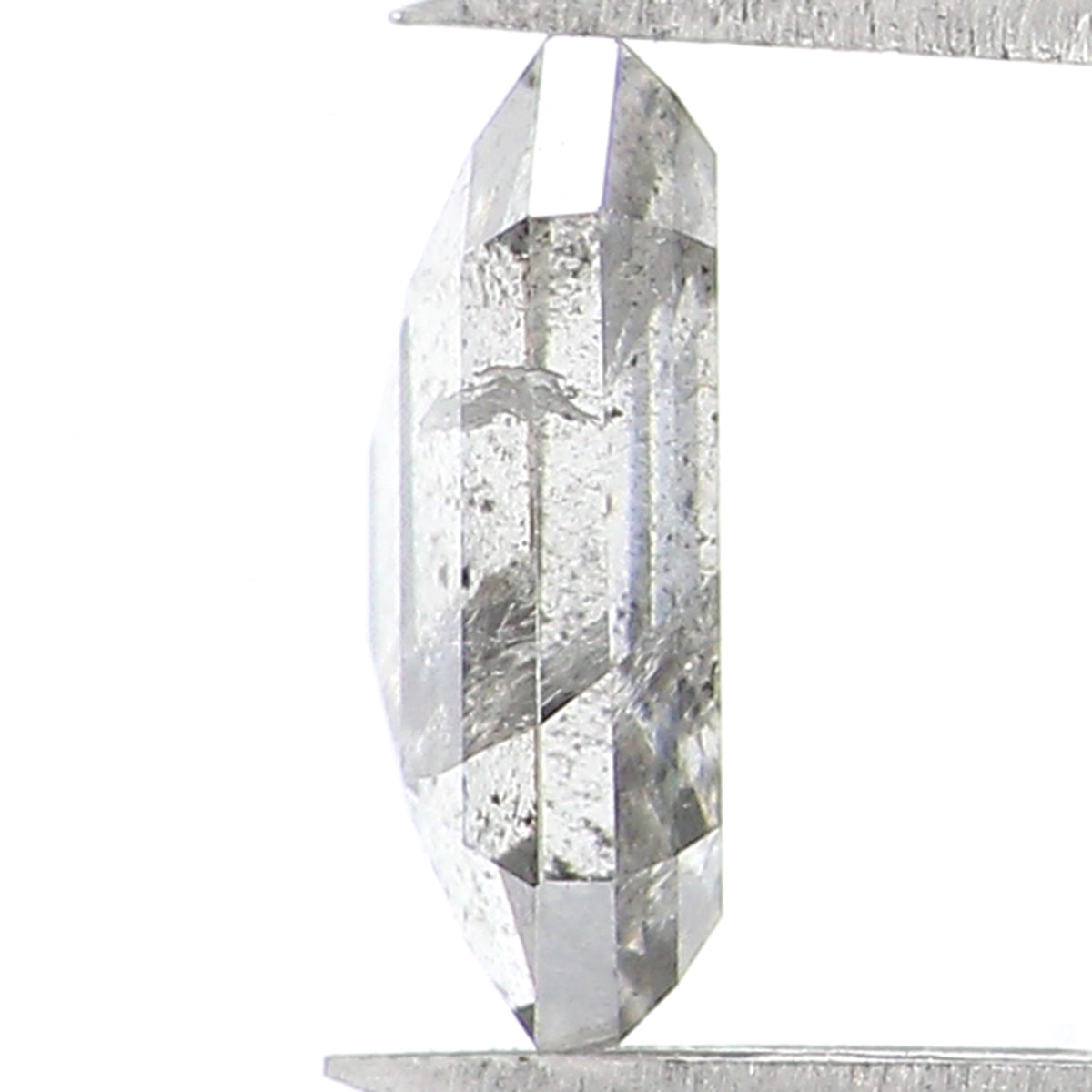 0.88 CT Natural Loose Emerald Shape Diamond Salt And Pepper Emerald Cut Diamond 6.75 MM Natural Black Grey Emerald Rose Cut Diamond LQ1424