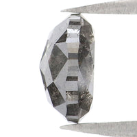 1.37 Ct Natural Loose Oval Shape Diamond Black Grey Color Diamond 7.35 MM Natural Loose Diamond Salt and Pepper Oval Shape Diamond QL2299
