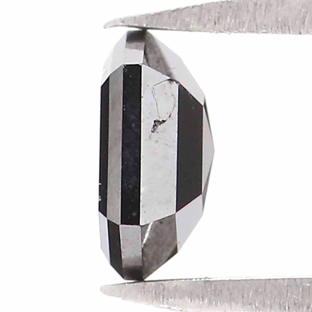 0.49 CT Natural Loose Hexagon Shape Diamond Black Color Hexagon Diamond 5.30 MM Natural Loose Black Color Hexagon Rose Cut Diamond KQ2646