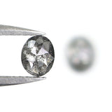 Natural Loose Oval Salt And Pepper Diamond Black Grey Color 0.67 CT 4.82 MM Oval Shape Rose Cut Diamond KDL2528