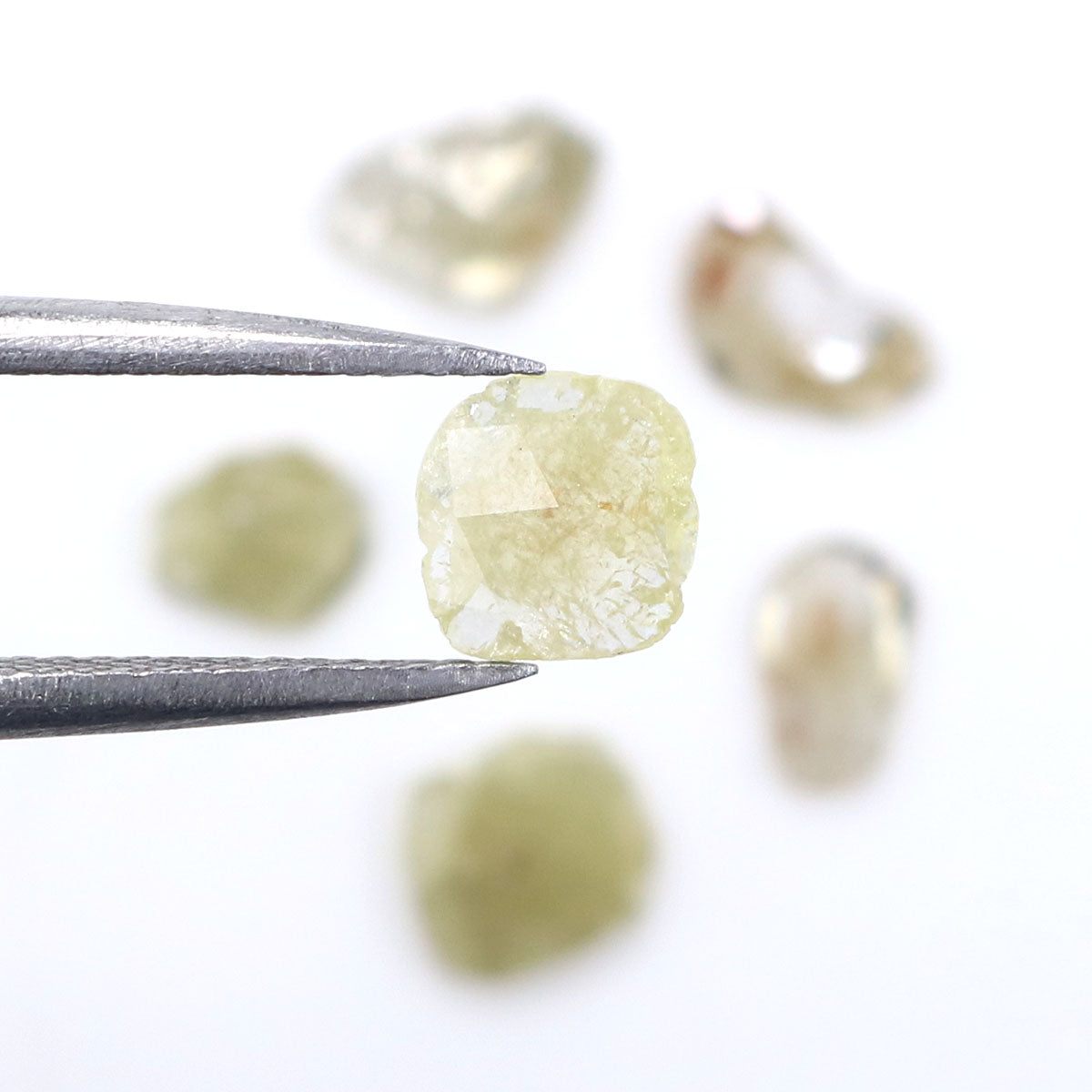 1.59 CT Natural Loose Slice Shape Diamond Yellow Color Slice Cut Diamond 5.25 MM Natural Loose Grey Color Slice Irregular Cut Diamond LQ2236