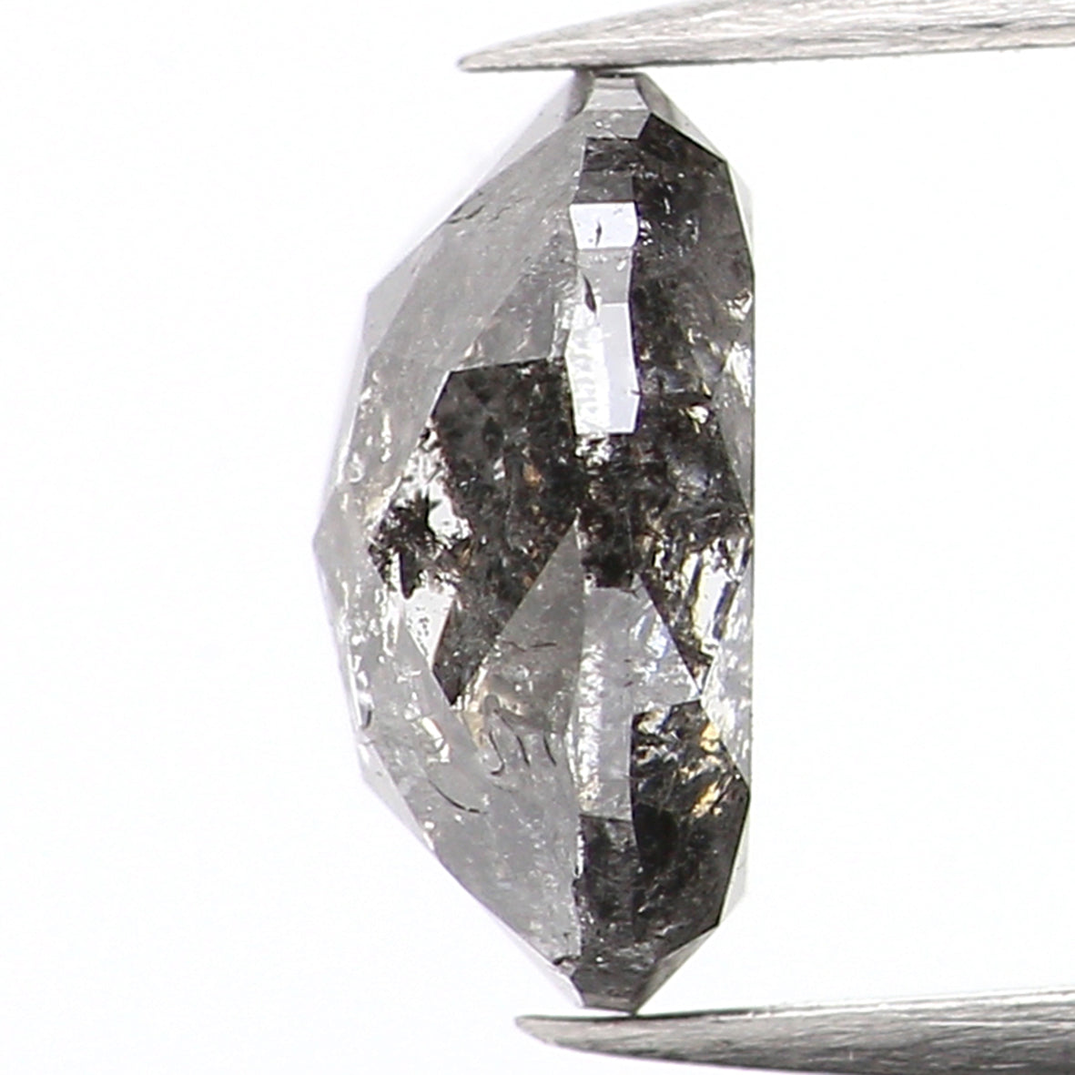 0.91 Ct Natural Loose Oval Shape Diamond Black Grey Color Diamond 6.60 MM Natural Loose Diamond Salt and Pepper Oval Shape Diamond QL665