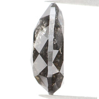 Natural Loose Pear Salt And Pepper Diamond Black Grey Color 0.73 CT 7.10 MM Pear Shape Rose Cut Diamond KDL1025