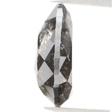 Natural Loose Pear Salt And Pepper Diamond Black Grey Color 0.73 CT 7.10 MM Pear Shape Rose Cut Diamond KDL1025