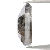 Natural Loose Bullet Salt And Pepper Diamond Black Grey Color 2.30 CT 10.75 MM Bullet Shape Rose Cut Diamond L8074