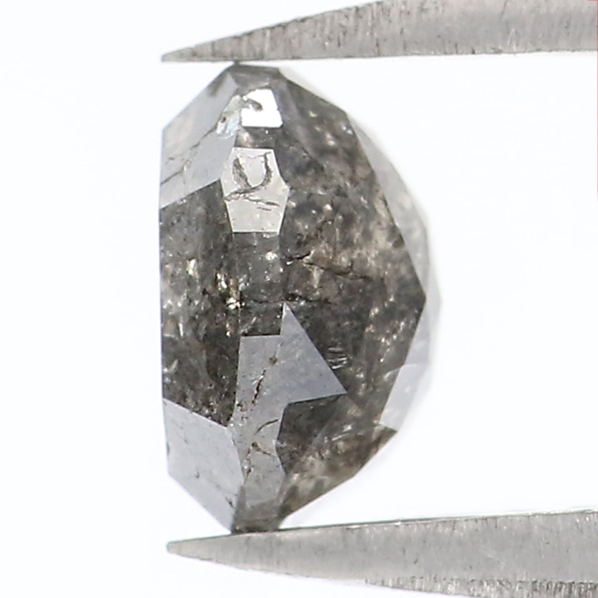 1.32 CT Natural Loose Cushion Shape Diamond Salt And Pepper Cushion Cut Diamond 6.40 MM Natural Black Grey Cushion Rose Cut Diamond LQ8793