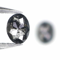 Natural Loose Oval Diamond, Salt And Pepper Oval Diamond, Natural Loose Diamond, Oval Rose Cut Diamond, 0.48 CT Oval Shape Diamond L2764