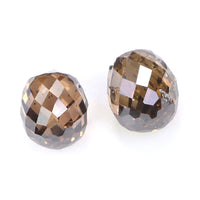 Natural Loose briolette Brown Color Diamond 1.14 CT 4.55 MM Drop Shape Rose Cut Diamond KDL144