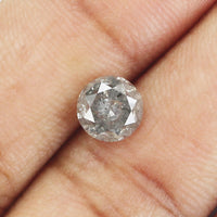 1.45 Ct Natural Loose Diamond, Round Brilliant Cut, Salt Pepper Diamond, Black Diamond, Gray Diamond, Rustic Diamond, Round Diamond KDL013