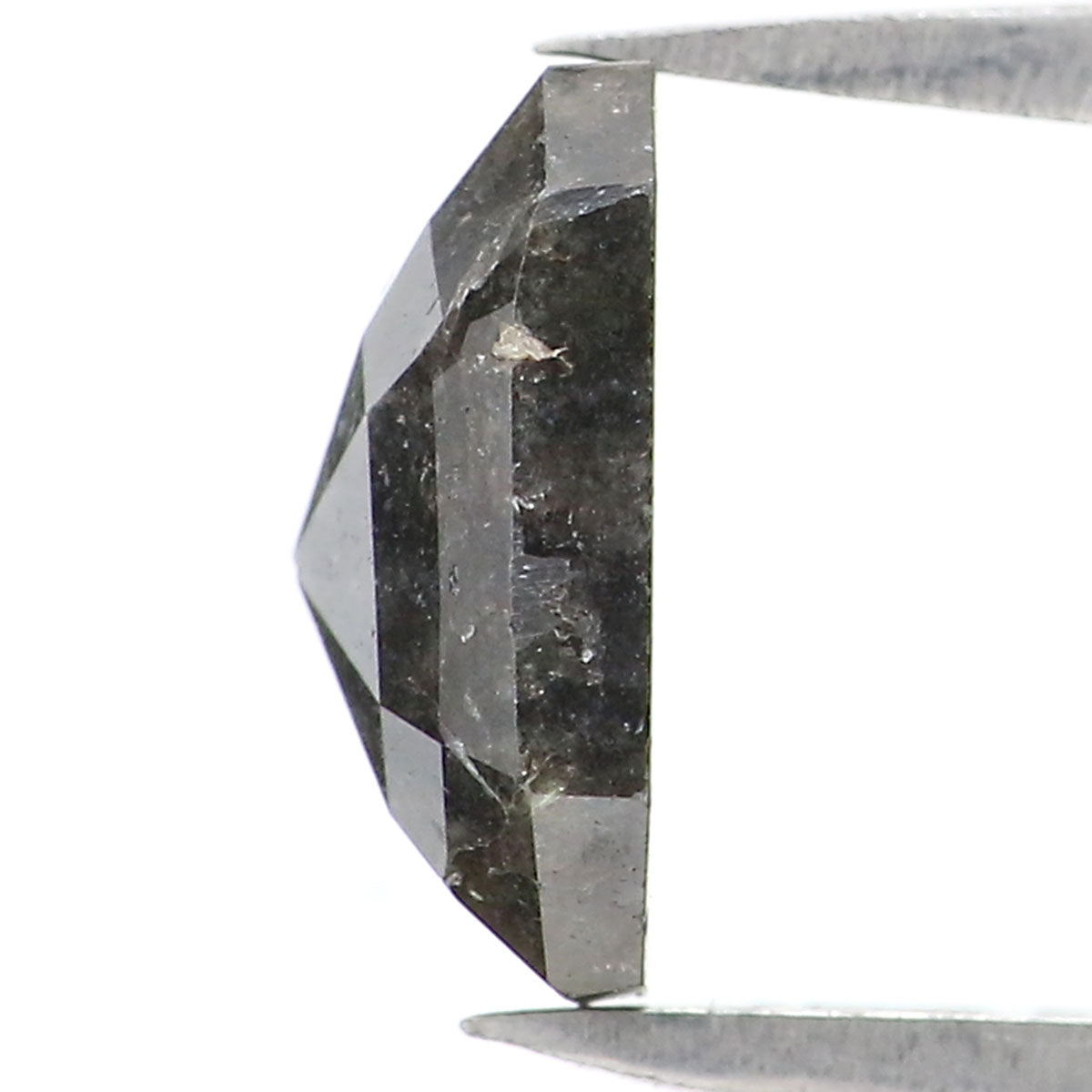 1.40 CT Natural Loose Emerald Shape Diamond Salt And Pepper Emerald Diamond 8.00 MM Natural Black Grey Color Emerald Rose Cut Diamond LQ7127