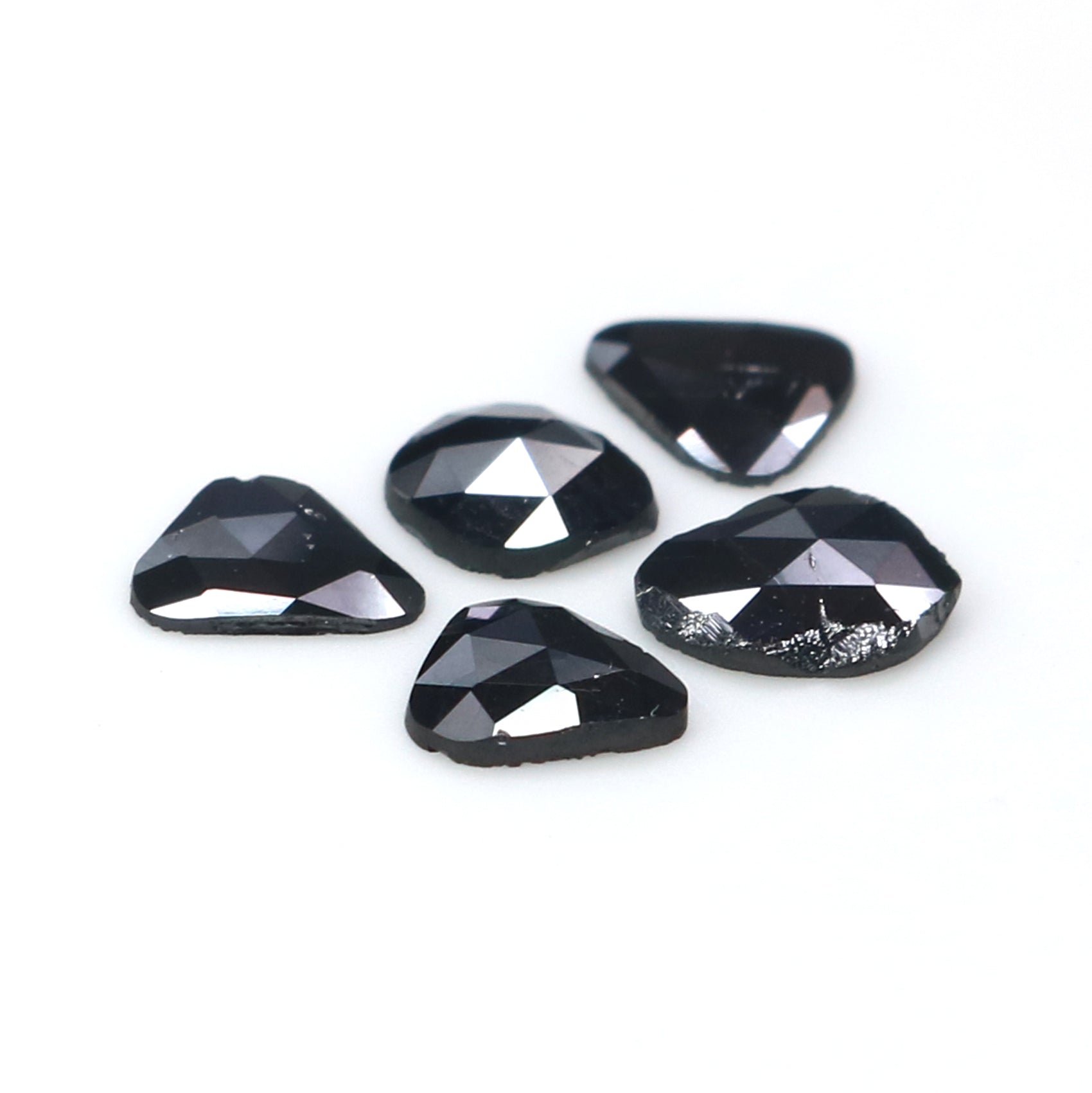 1.11 CT Natural Loose Slice Shape Diamond Black Color Slice Cut Diamond 5.50 MM Natural Loose Black Color Slice Rose Cut Diamond KQ2614