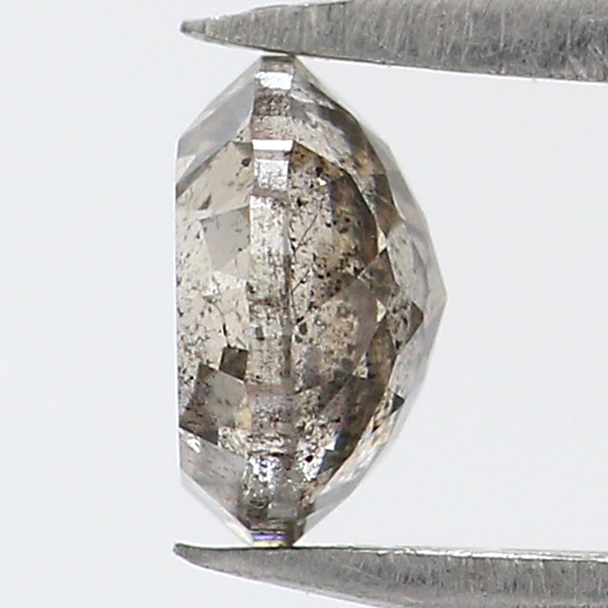 0.66 Ct Natural Loose Round Rose Cut Diamond Salt And Pepper Round Shape Diamond 5.20 MM Natural Black Grey Round Rose Cut Diamond LQ9291