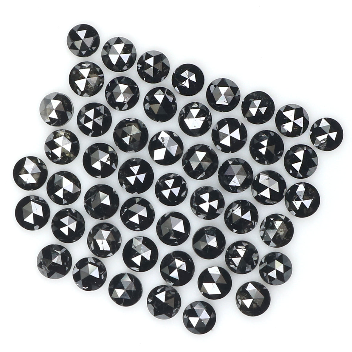 2.80 CT Natural Loose Round Rose Cut Diamond Black Color Round Shape Diamond 2.30 MM Natural Loose Black Color Round Rose Cut Diamond LQ1804