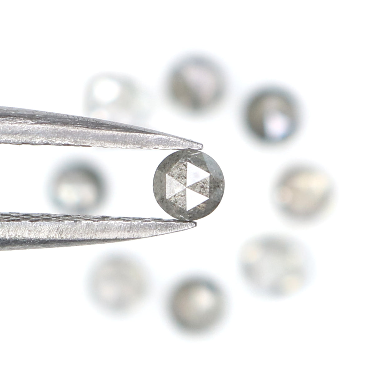 1.02 Ct Natural Loose Round Rose Cut Diamond Salt And Pepper Round Diamond 2.75 MM Natural Black Grey Color Round Rose Cut Diamond LQ2773