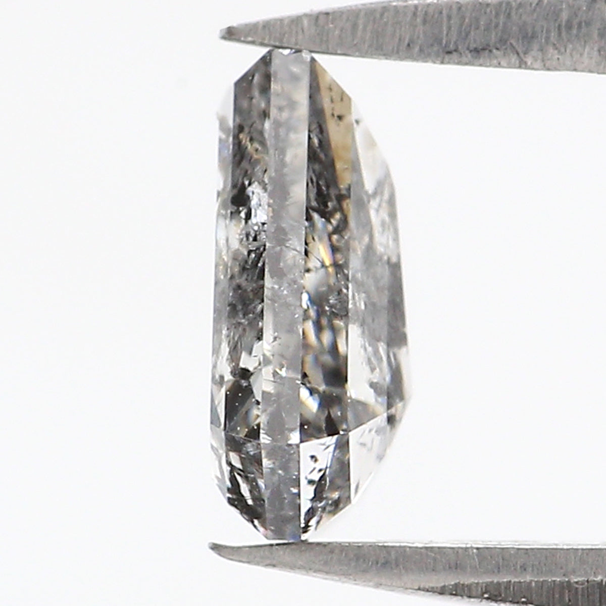 0.93 CT Natural Loose Coffin Shape Diamond Salt And Pepper Coffin Shape Diamond 7.00 MM Black Grey Color Coffin Rose Cut Diamond QL2608