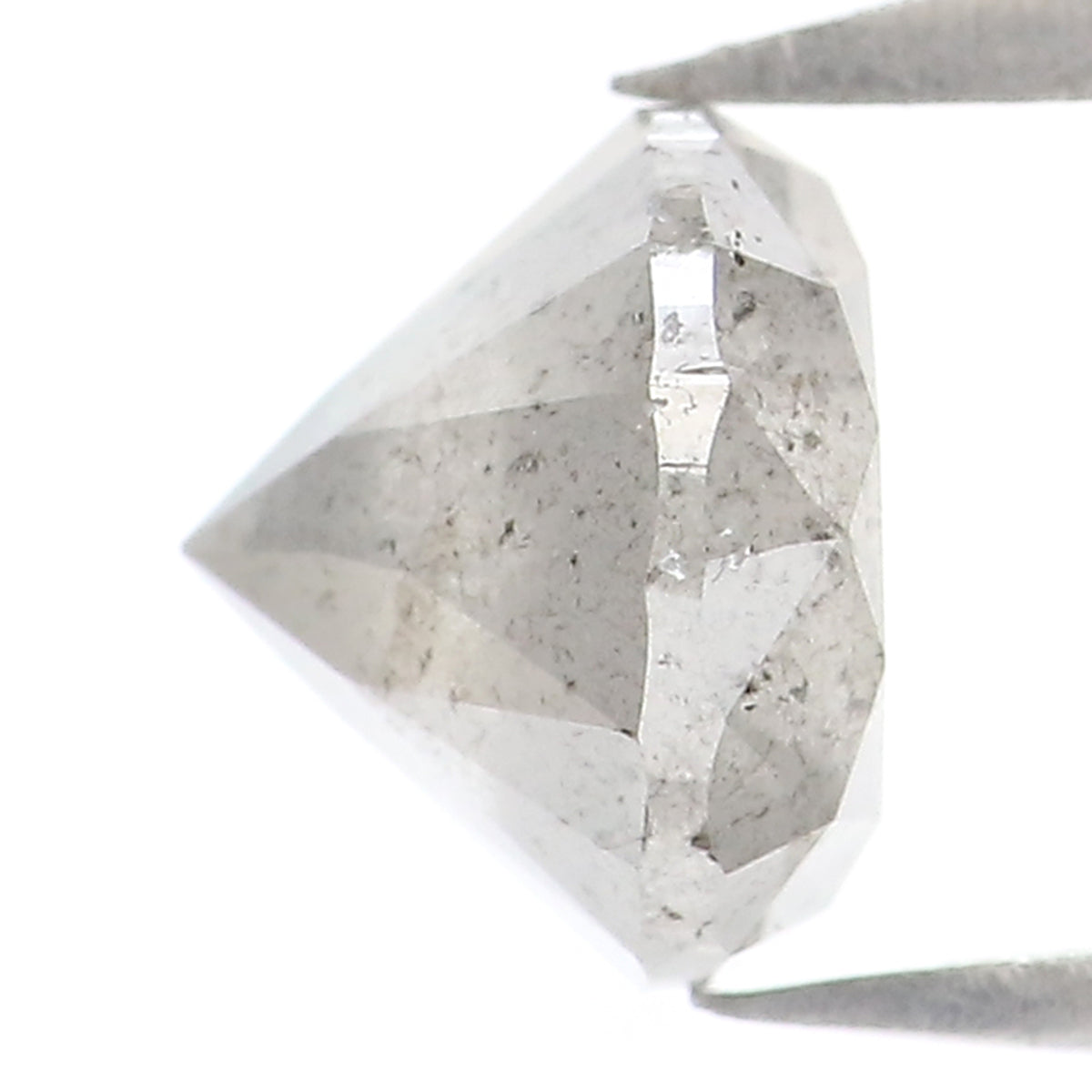 Natural Loose Round Brilliant Cut Diamond Milky Grey Color 1.36 CT 6.40 MM Round Shape Rose Cut Diamond L7877