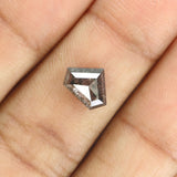 1.31 CT Natural Loose Diamond, Shield Cut Diamond, Salt And Pepper Diamond, Black Diamond , Grey Diamond, Antique Rose Cut Diamond KDL254
