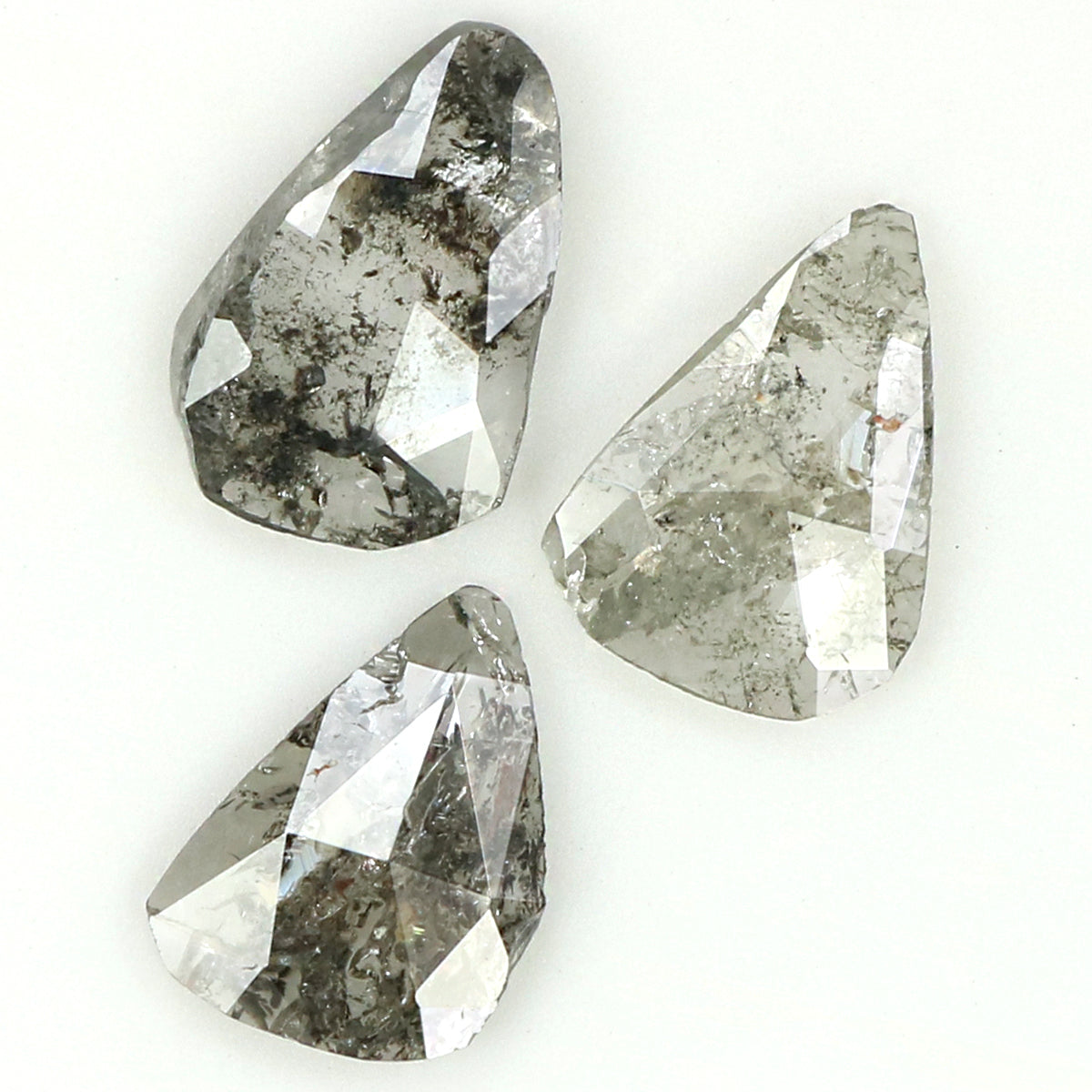 1.06 Ct Natural Loose Slice Shape Diamond Salt And Pepper Slice Cut Diamond 6.60 MM Natural Black Grey Diamond Irregular Cut Diamond KQ2423