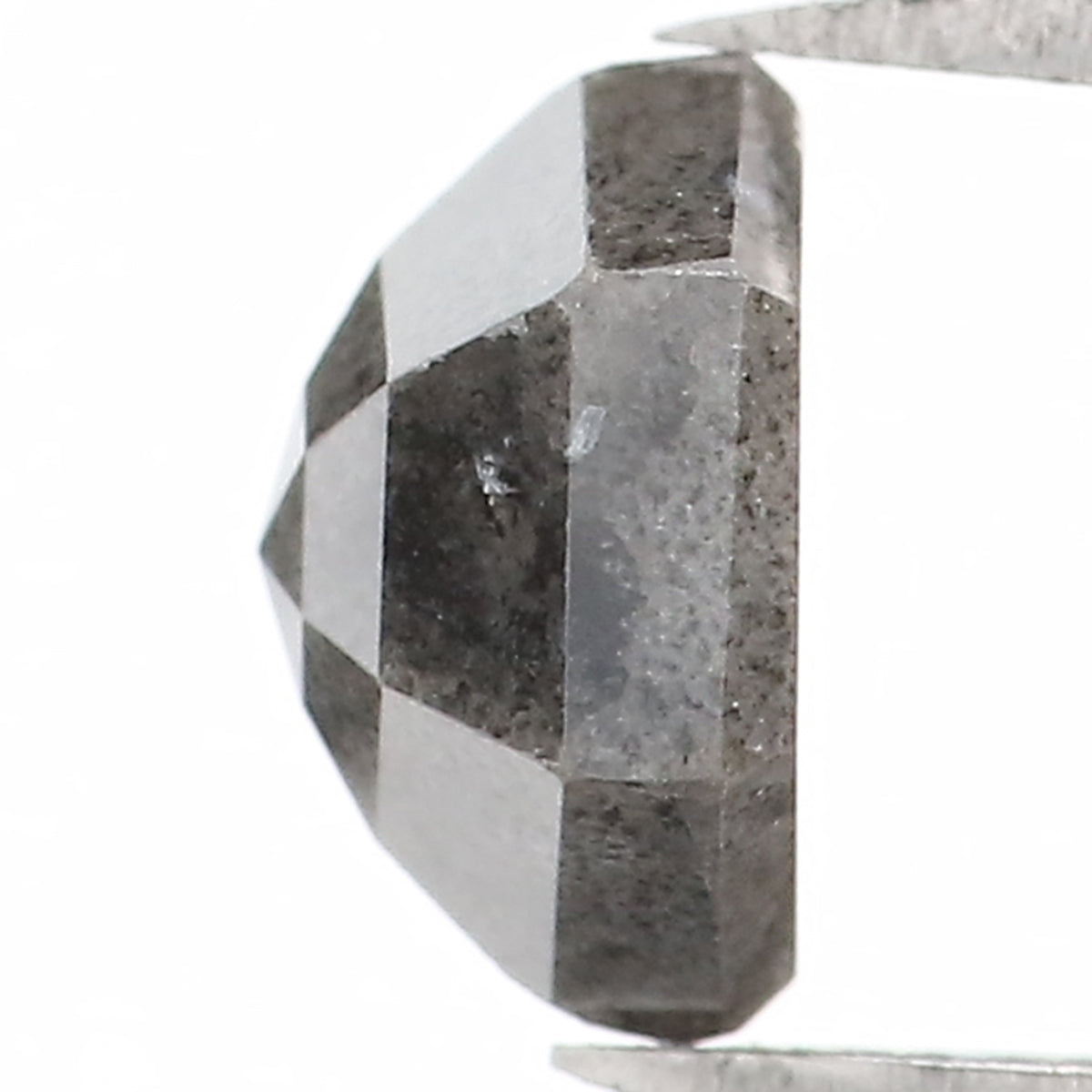 1.05 CT Natural Loose Hexagon Shape Diamond Salt And Pepper Hexagon Cut Diamond 6.40 MM Natural Black Grey Hexagon Rose Cut Diamond KQ2406