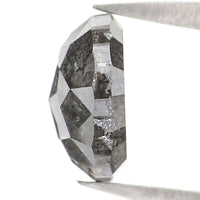 Natural Loose Round Rose Cut Salt And Pepper Diamond Black Grey Color 1.35 CT 6.85 MM Rose Cut Shape Diamond L827