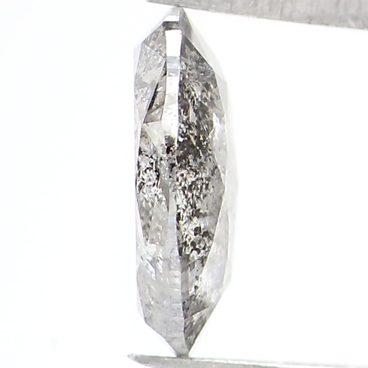 Natural Loose Oval Salt And Pepper Diamond Black Grey Color 0.74 CT 7.00 MM Oval Shape Rose Cut Diamond KDL1521