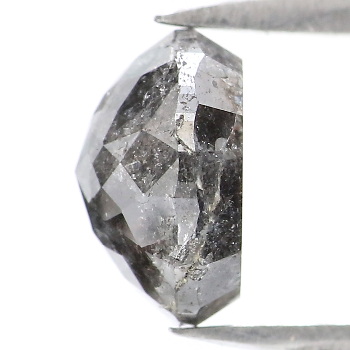 2.07 CT Natural Loose Round Rose Cut Diamond Salt And Pepper Round Diamond 7.65 MM Natural Loose Black Color Diamond Rose Cut Diamond LQ026
