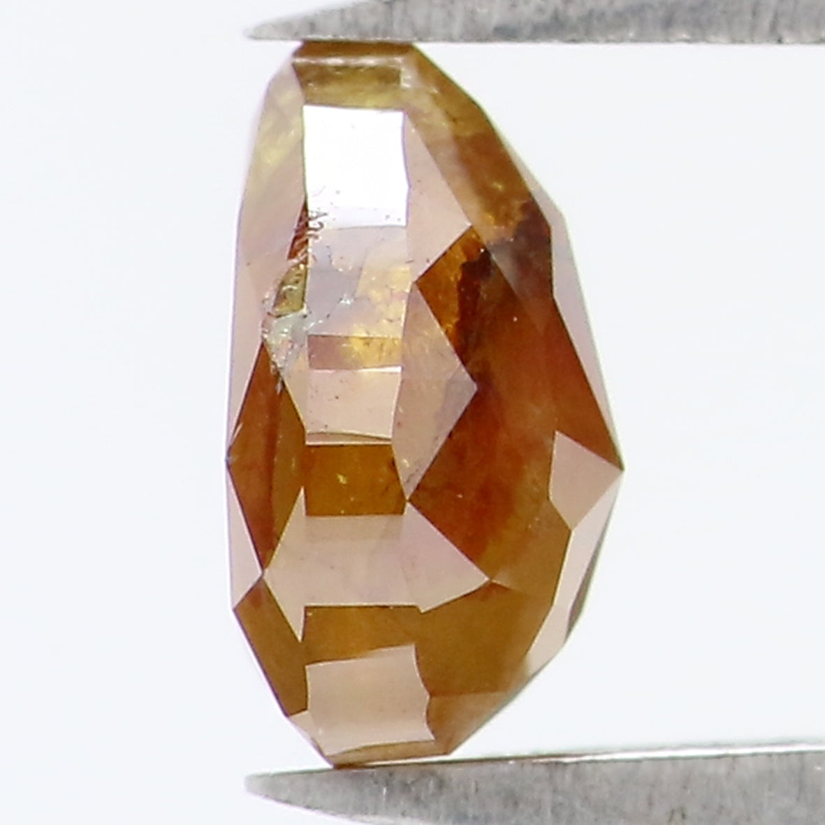 Natural Loose Pear Diamond Yellow Brown Color 0.77 CT 5.85 MM Pear Shape Rose Cut Diamond L1759