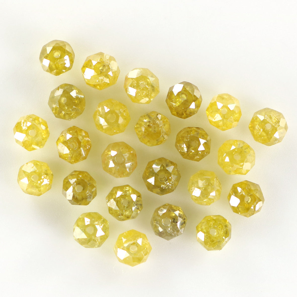 Natural Loose Bead Yellow Color Diamond 2.28 CT 2.30 MM Bead Shape Rose Cut Diamond L1710