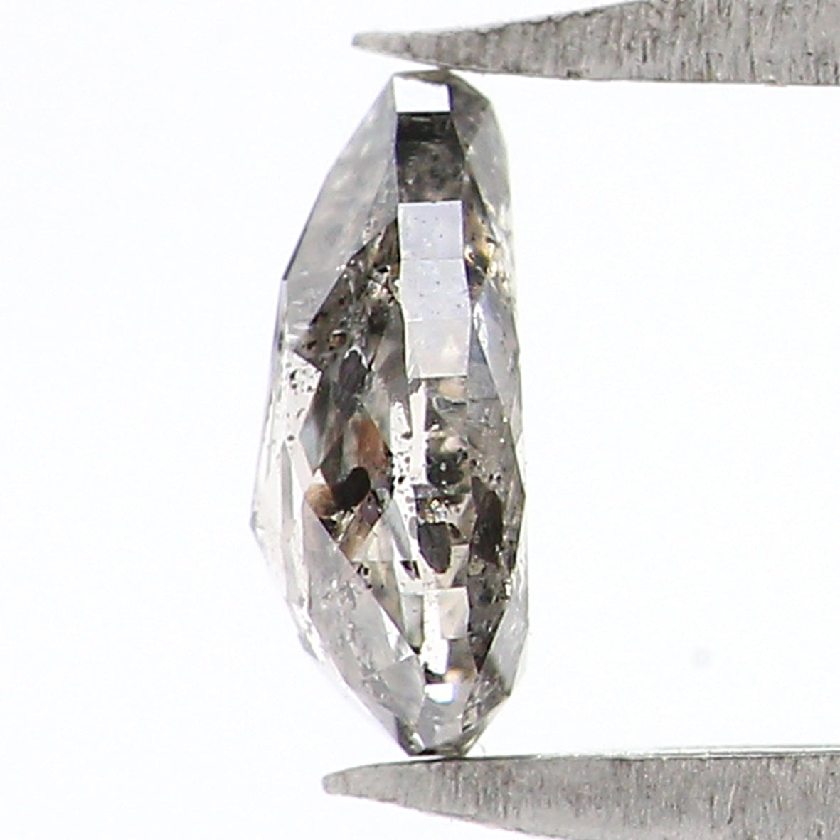 0.38 CT Natural Loose Pear Shape Diamond Salt And Pepper Pear Rose Cut Diamond 5.55 MM Black Grey Color Pear Shape Rose Cut Diamond LQ1961