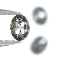 Natural Loose Oval Diamond, Salt And Pepper Oval Diamond, Natural Loose Diamond, Oval Rose Cut Diamond, 0.58 CT Oval Shape Diamond L2756