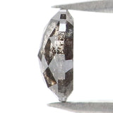 Natural Loose Oval Salt And Pepper Diamond Black Grey Color 0.40 CT 5.27 MM Oval Shape Rose Cut Diamond L2477