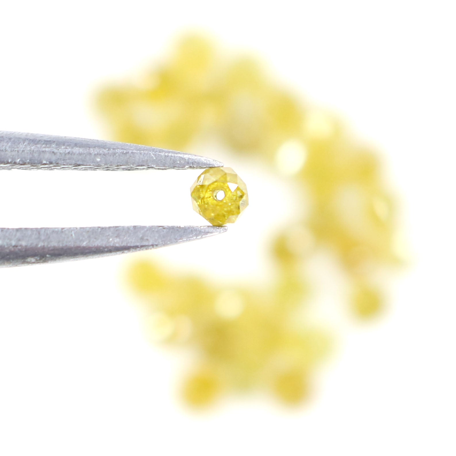 Natural Loose Bead Yellow Color Diamond 2.23 CT 2.10 MM Bead Shape Rose Cut Diamond L1705