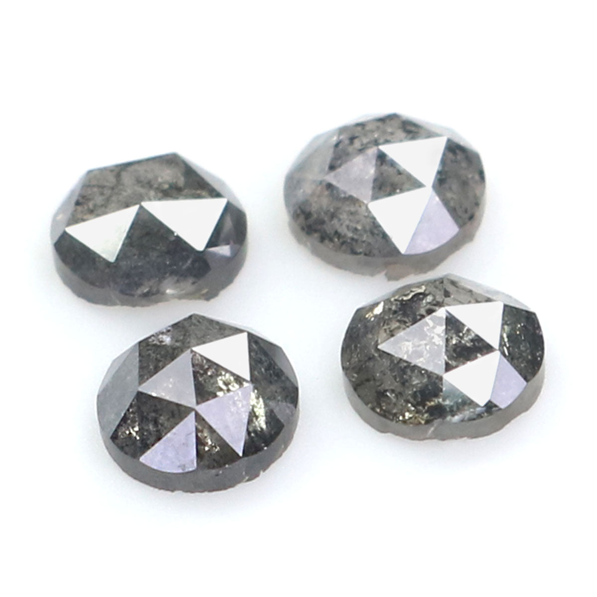 1.04 Ct Natural Loose Round Rose Cut Diamond Salt And Pepper Round Shape Diamond 3.90 MM Natural Black Grey Round Rose Cut Diamond KQ2548