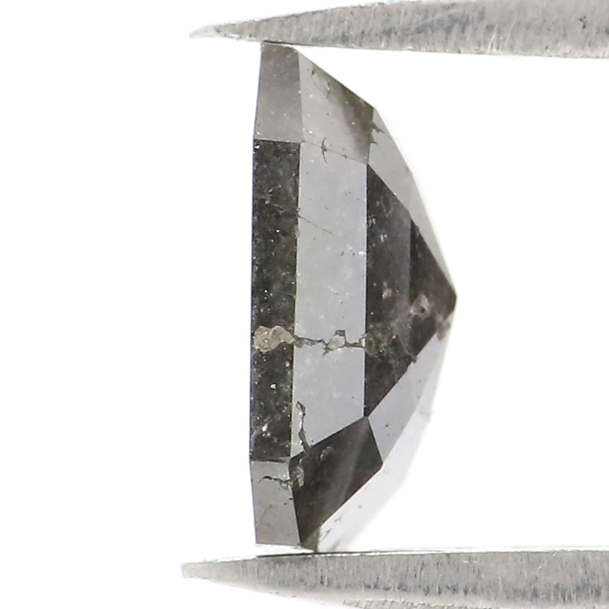 1.36 CT Natural Loose Emerald Shape Diamond Salt And Pepper Emerald Cut Diamond 7.95 MM Natural Black Grey Emerald Rose Cut Diamond KQ2634