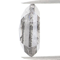 Natural Loose Hexagon Salt And Pepper Diamond Black Grey Color 1.19 CT 7.50 MM Hexagon Shape Rose Cut Diamond KDL1102