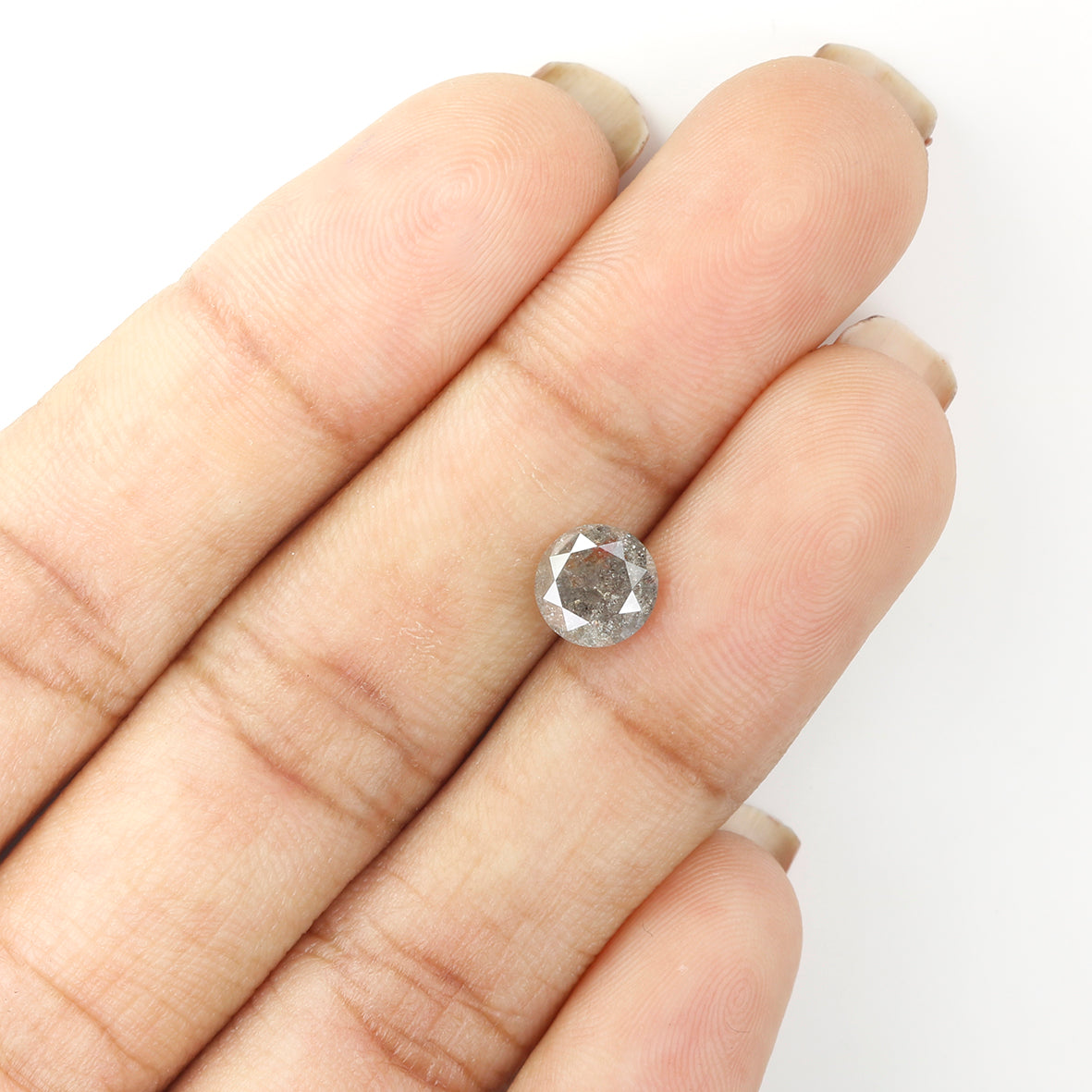 1.28 Ct Natural Loose Diamond, Grey Diamond, Round Diamond, Round Brilliant Cut Diamond, Sparkling Diamond, Rustic Diamond L443