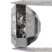 Natural Loose Emerald Salt And Pepper Diamond Black Grey Color 0.83 CT 5.20 MM Emerald Shape Rose Cut Diamond L7414