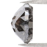 Natural Loose Rose Cut Salt And Pepper Diamond Black Color 2.24 CT 7.70 MM Round Rose Cut Shape Diamond L039